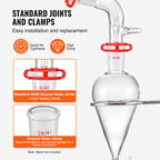 Lab Distillation Kit, 3.3 Boro Lab Glassware Distillation Kit with 24, 40 Joint, 1000ml Essential Oil Distillation Apparatus Kit, 32 pcs Set of Glassware Equipment