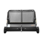 Tow Behind Lawn Sweeper, 122cm Pull Behind Yard Sweeper, 26 cu. ft Hopper Bag Capacity, Leaf & Grass Collector with Dumping Rope, Adjustable Sweeping Height, Garden Sweepers for Lawn Farm
