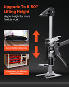 Labor Saving Arm Jack, 2 PCS 200 kg Bearing Capacity, Lifting up to 165 mm, Metal Hand Lifting Jack Tool with Magnetic Level, 2 Adjustment Modes, for Door, Window, Furniture, Woodworking, Black