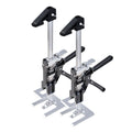 Labor Saving Arm Jack, 2 PCS 200 kg Bearing Capacity, Lifting up to 235 mm, Metal Hand Lifting Jack Tool with Magnetic Level, 2 Adjustment Modes, for Door, Window, Furniture, Woodworking, Black