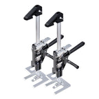 Labor Saving Arm Jack, 2 PCS 200 kg Bearing Capacity, Lifting up to 235 mm, Metal Hand Lifting Jack Tool with Magnetic Level, 2 Adjustment Modes, for Door, Window, Furniture, Woodworking, Black