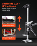 Labor Saving Arm Jack, 2 PCS 200 kg Bearing Capacity, Lifting up to 235 mm, Metal Hand Lifting Jack Tool with Magnetic Level, 2 Adjustment Modes, for Door, Window, Furniture, Woodworking, Black