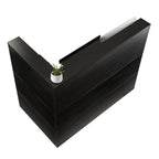 Reception Desk, 1400 x 800 x 1200 mm L-Shaped Front Counter Table, Office Reception Counter with Drawer Keyboard Tray and Storage Cabinet, for Checkout, Lobby, Beauty Salon & Office, Black