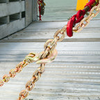 Transport Binder Chain, 2222 kg Working Load Limit, G80 Tow Chain Tie Down with Grab Hooks, DOT Certified, Galvanized Coating Manganese Steel for Dock Factory Construction Site