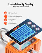 Digital Crane Scale, 4400 lbs/2000 kg Max Capacity, Heavy Duty Industrial Hanging Scale with Cast Aluminum Case & LCD Display, 500 g Division & 3 Unit Switch, Remote Control for Garage Factory