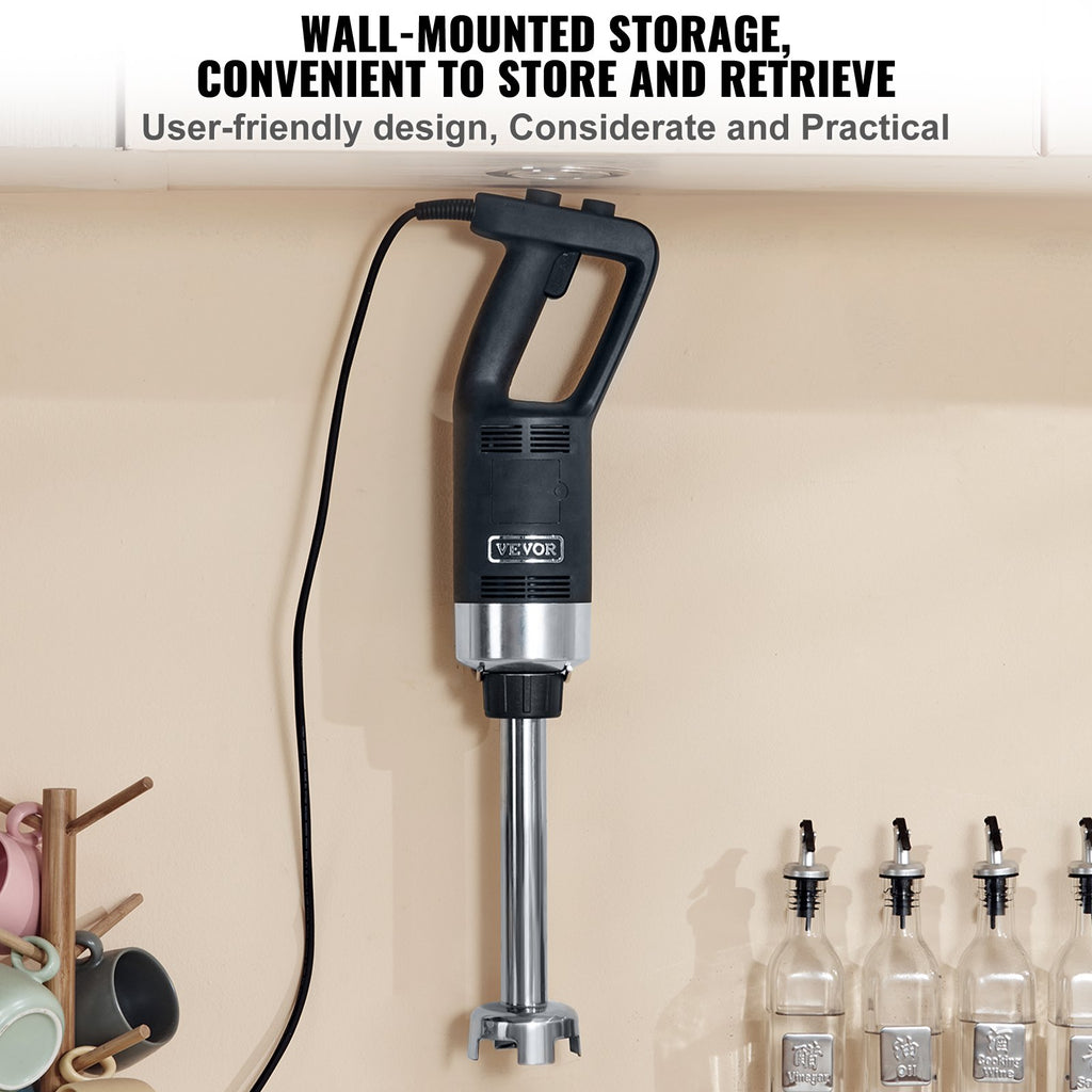 Commercial Immersion Blender, 750W 12" Heavy Duty Hand Mixer, Variable Speed Kitchen Stick Mixer with 304 Stainless Steel Blade, Multi-Purpose Portable Mixer for Soup, Smoothie, Puree, Baby Food