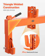 3-Point Quick Hitch with 2 in Receiver, 3000 Lbs Lift Capacity, 3-Pt Hitch with 5 Level Adjustable Bolt, Adaptation to Category 1 & 2 Tractor, Heavy Duty 3 Point Attachments, Orange