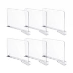 Artiss 6 Pack Closet Organizers and Storage Clear Shelf Dividers