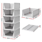 Artiss 5 Pack Stackable Plastic Storage Foldable Closet Organizers
