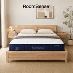 RoomSense Double 26cm Firm Mattress Bundle with Oatmeal Wooden Bed Frame