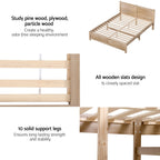 RoomSense Double 26cm Firm Mattress Bundle with Oatmeal Wooden Bed Frame