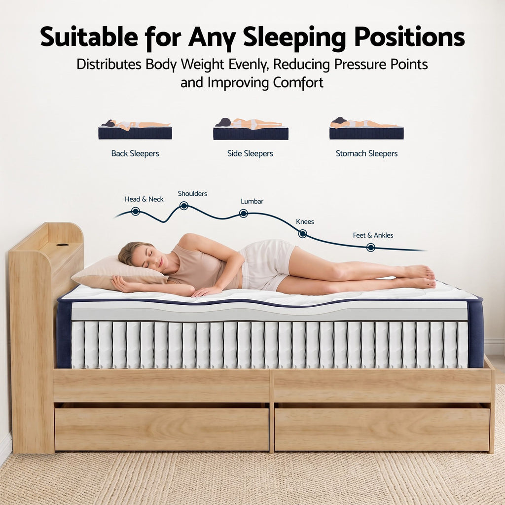 RoomSense Single Firm Mattress 26cm Bundle with Storage Bed Frame