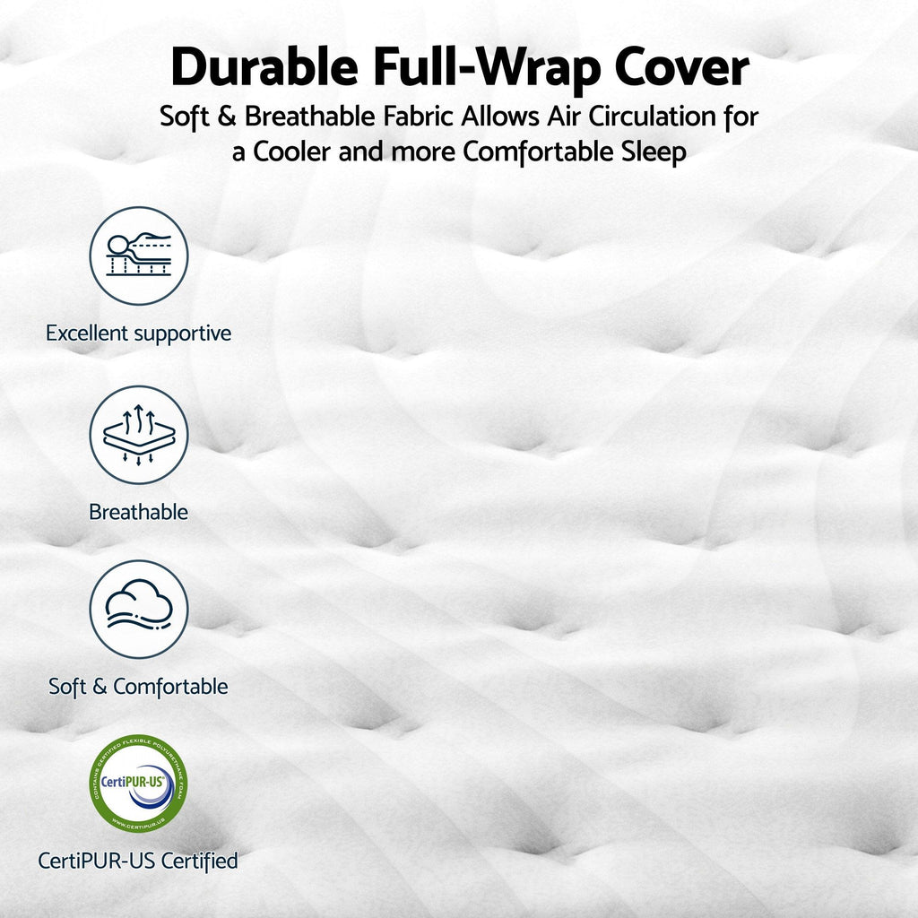 RoomSense Queen 30cm Medium Firm Latex Mattress, 2 Gel Cooling Pillows